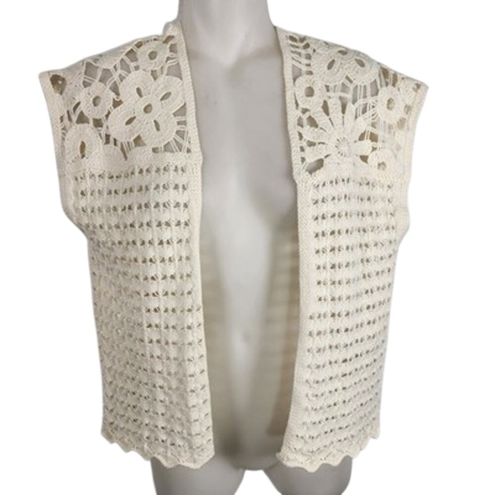 Maurices Women Ivory Lace Crochet Open Front Dress Cardigan Boho XS Layering NWT